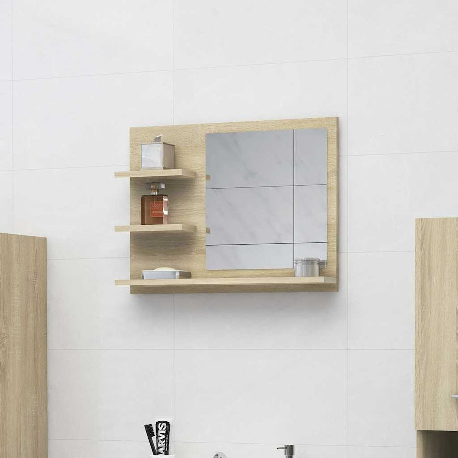 Bathroom Mirror Sonoma Oak Engineered Wood