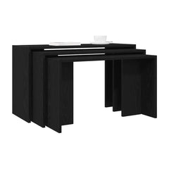 Nesting Tables 3 pcs Black Engineered Wood