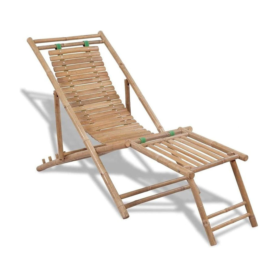 Outdoor Deck Chair with Footrest Bamboo