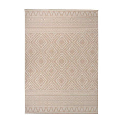 Outdoor Flatweave Rug Brown Stripes