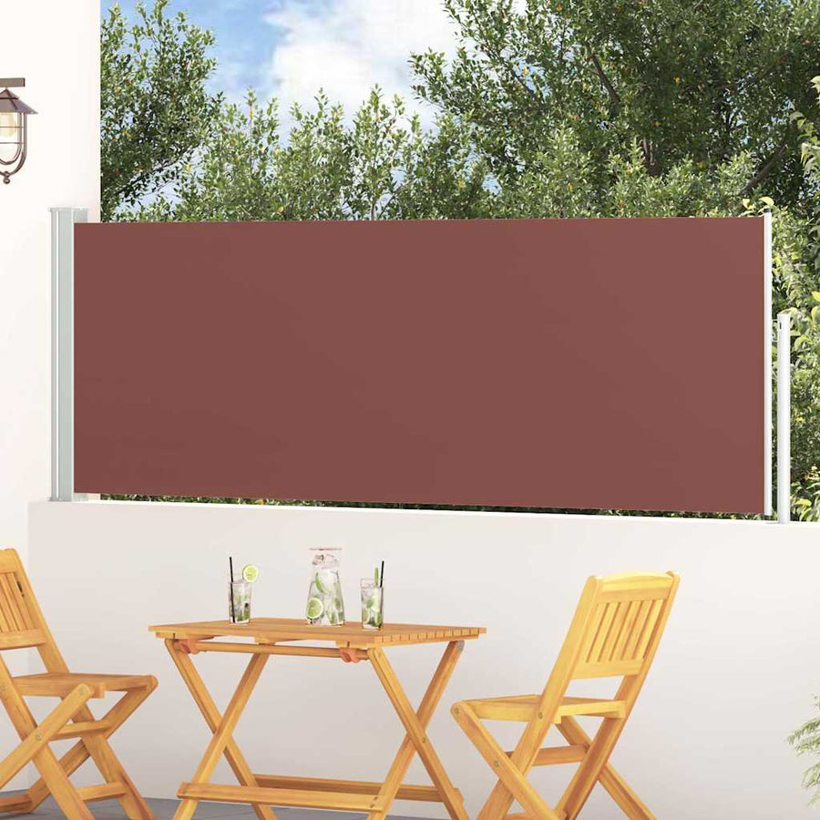 Patio Retractable Side Awning Brown