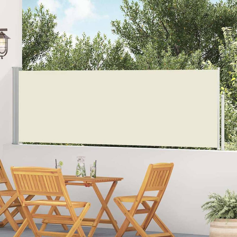 Patio Retractable Side Awning Cream