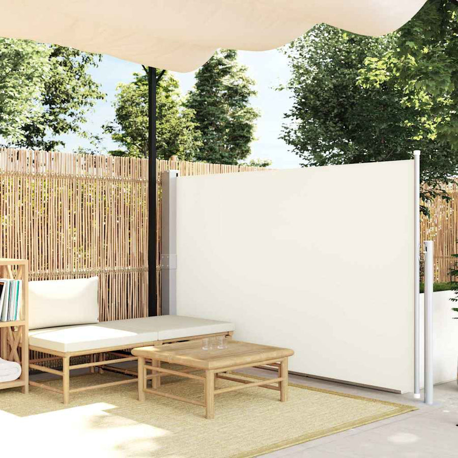 Patio Retractable Side Awning Cream