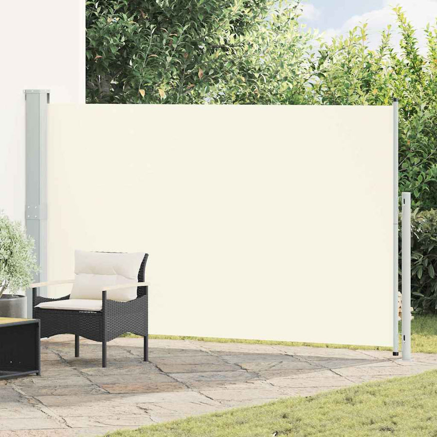Patio Retractable Side Awning Cream