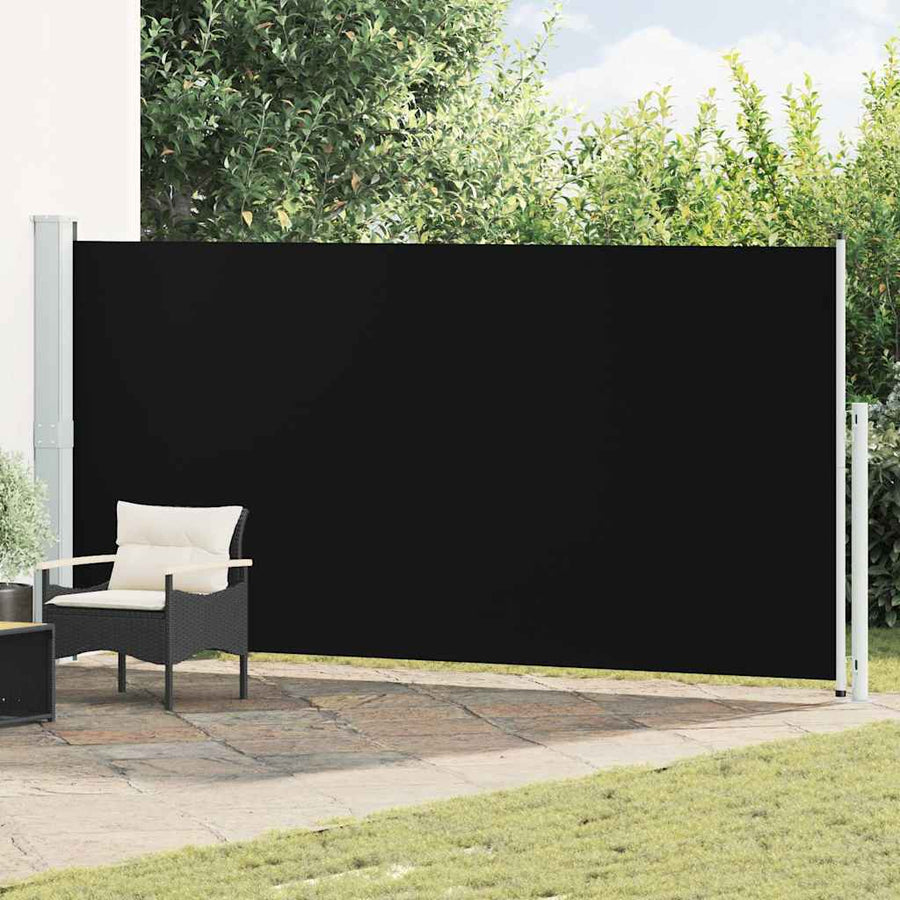 Patio Retractable Side Awning Black