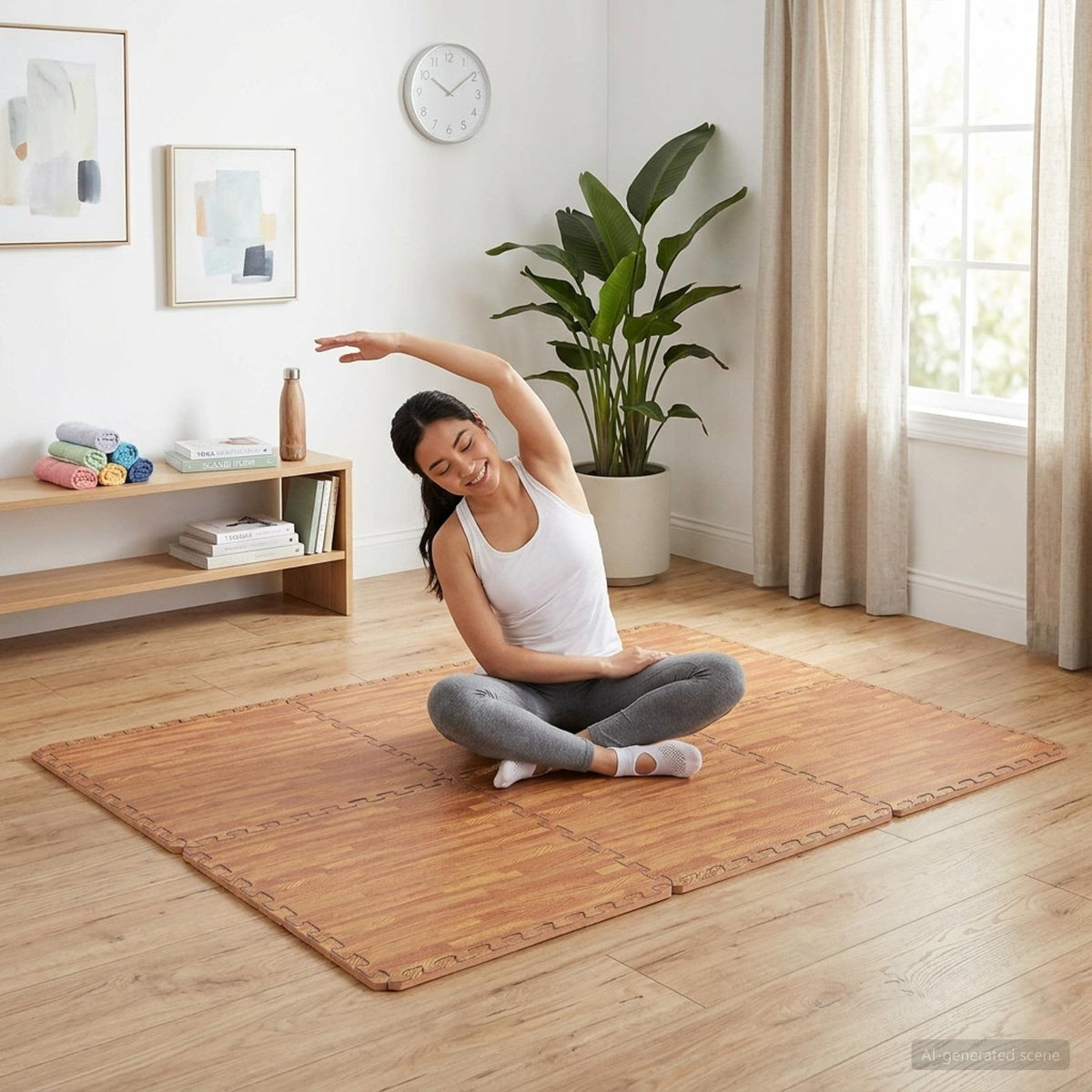vidaXL Pool Ground Mat 6 pcs Wood 4.32 ㎡ EVA Foam 1