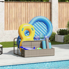 Poolside Float Storage Light Grey Poly Rattan