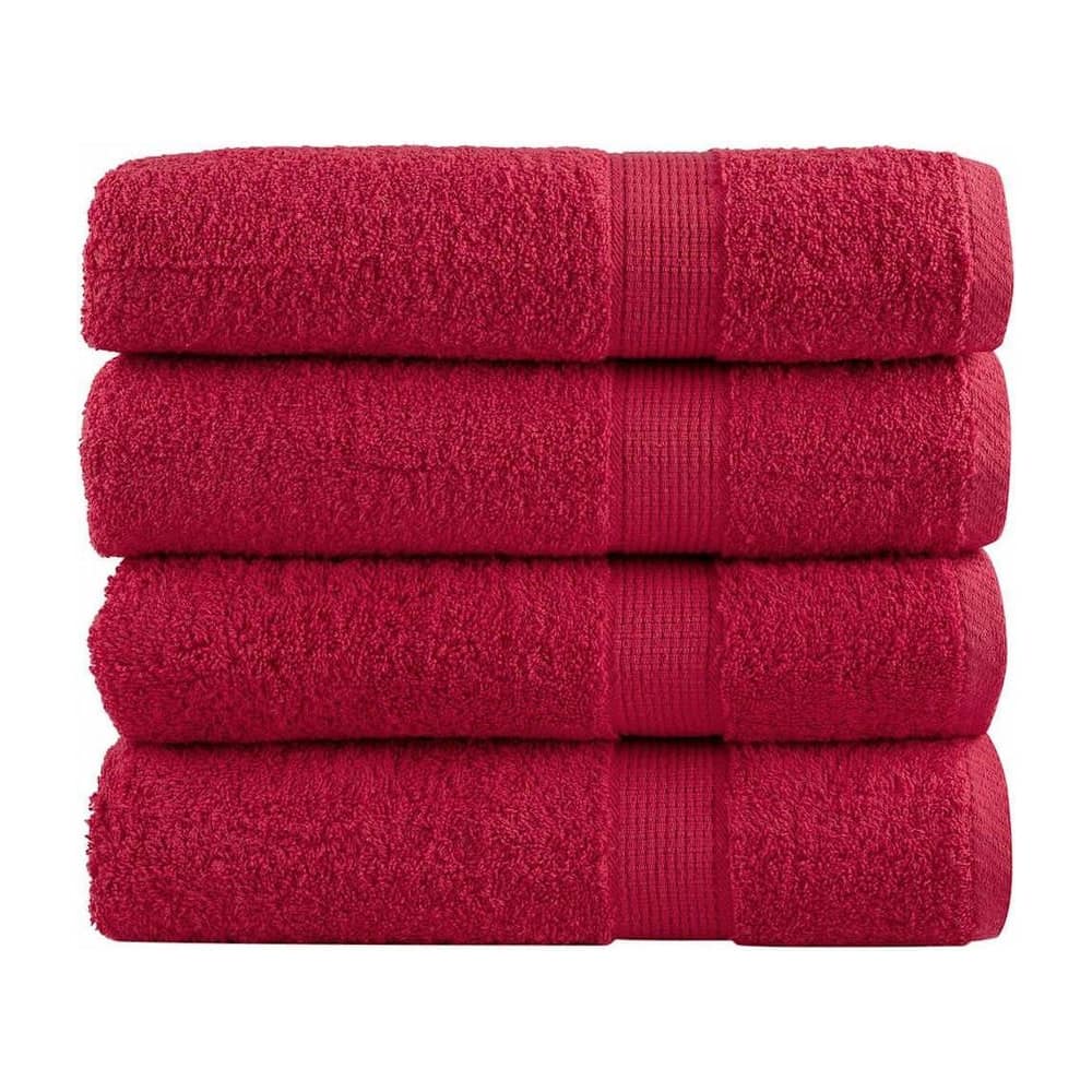 Premium Bath Towels "SOLUND" 4 pcs Red 600 gsm