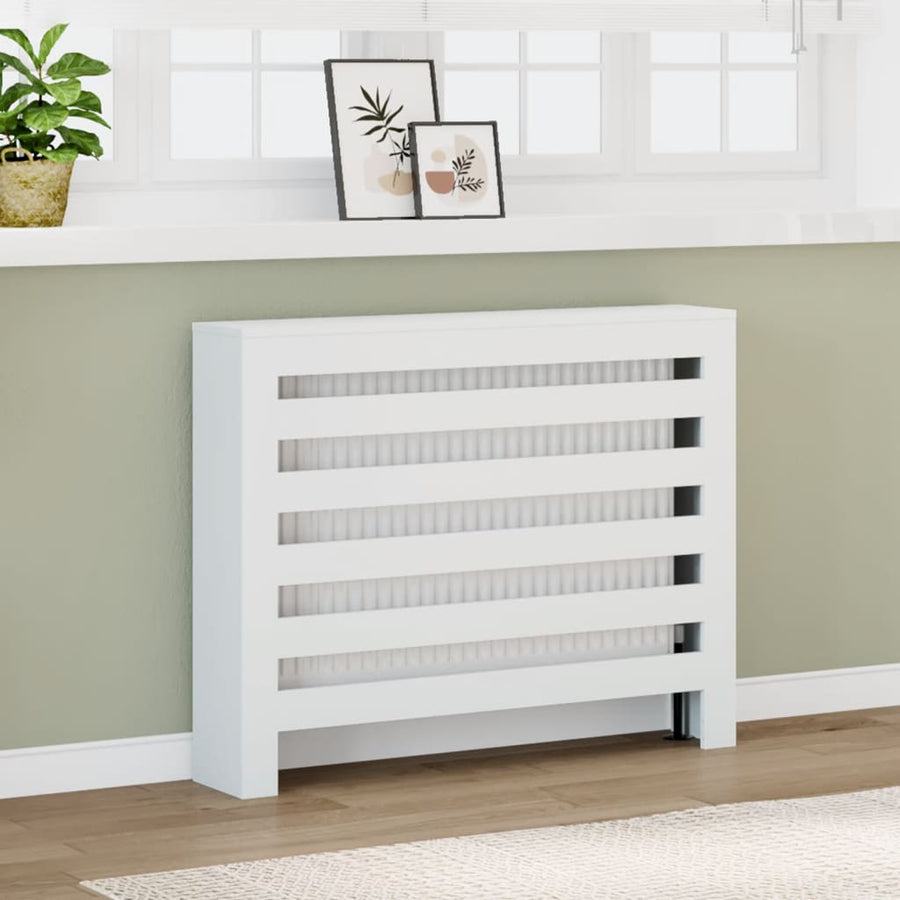 Radiator Cover White Engineered Wood