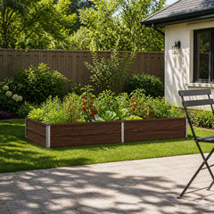 Raised Garden Bed Black Walnut Steel