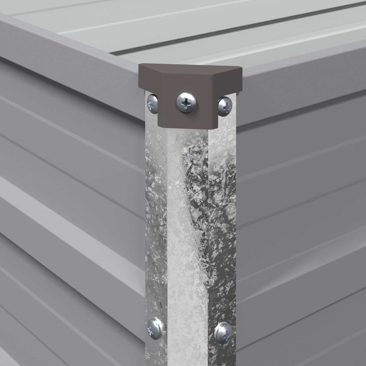 Raised Garden Bed Grey Galvanised Steel