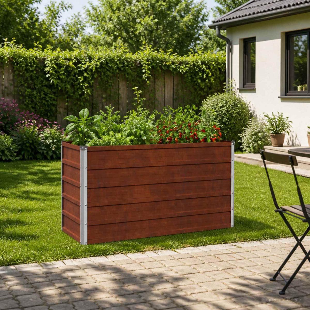 vidaXL Raised Garden Bed Weathering Steel 100 x 40 x 55 cm 1