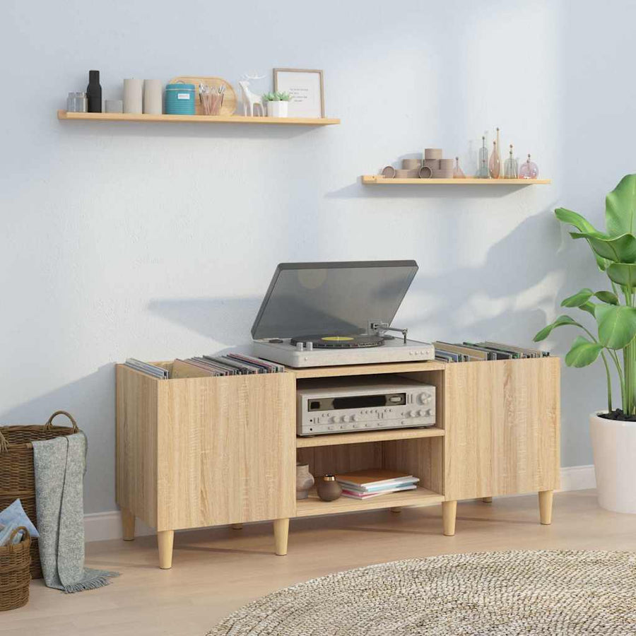 Record Cabinet Sonoma Oak Engineered Wood