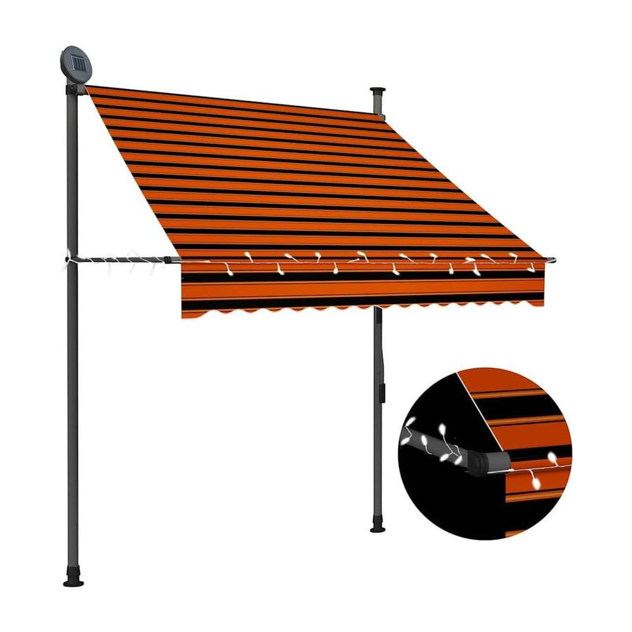 Manual Retractable Awning in Orange and Brown