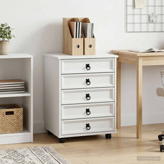 Rolling Cabinet with Drawers CORONA White