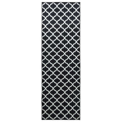 Rug Runner LESAKA Black White Diamond Velvet