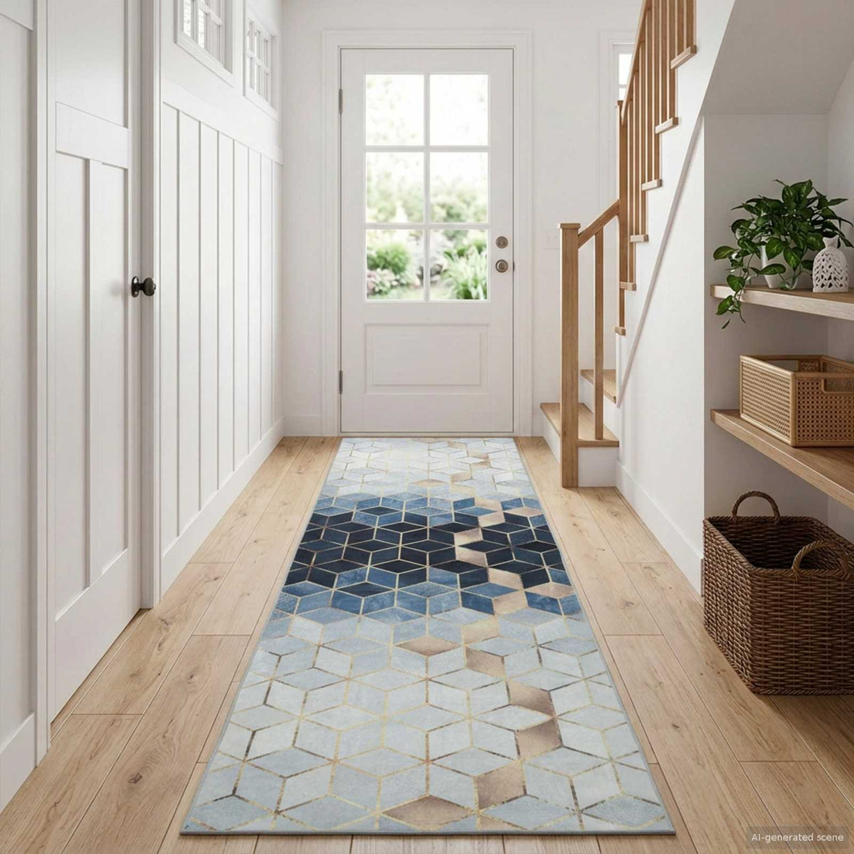 Rug Runner LESAKA Silver Diamond Velvet