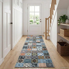 vidaXL Rug Runner ORIZ 1150 gsm Blue 100% polyester chemical fiber 1