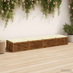 vidaXL Seat Cushions SOEST 4 pcs 100% Polyester Cream 60 x 60 x 3 cm 1