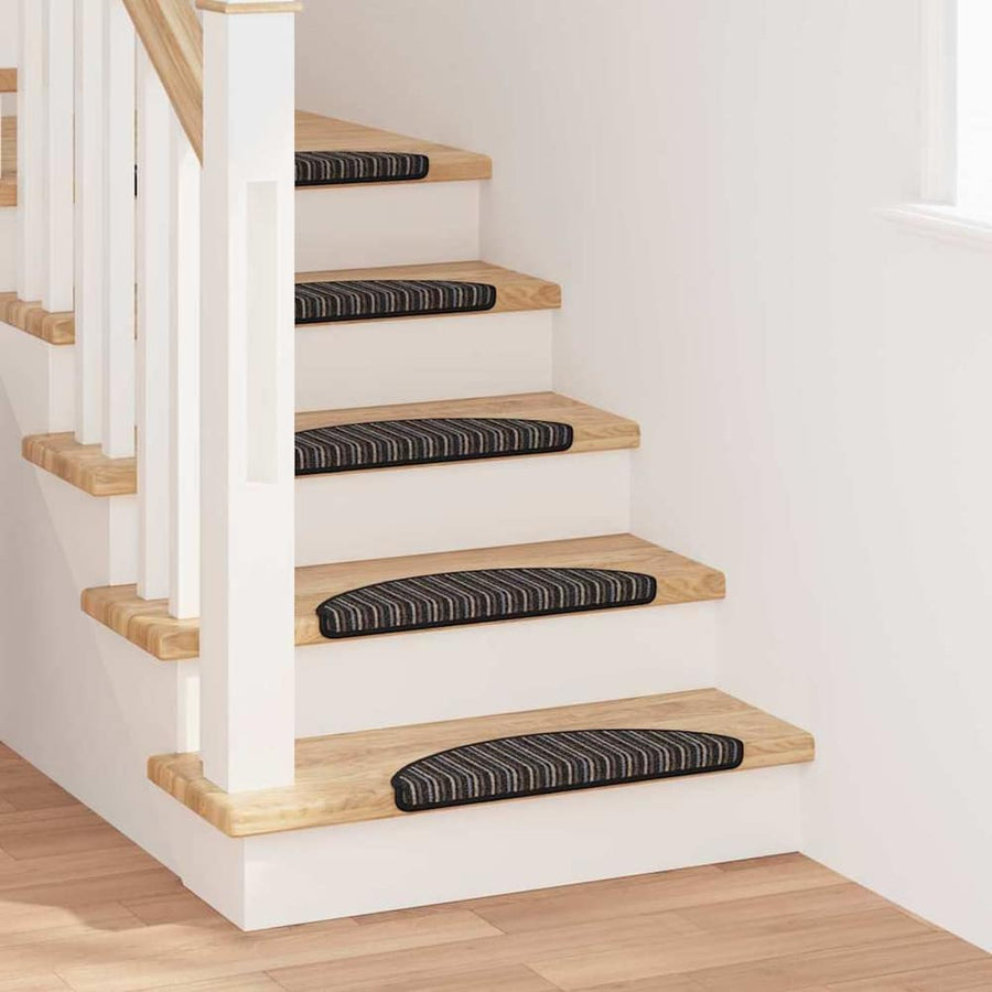 vidaXL Self-adhesive Stair Mats 15 pcs Non-Slip on a wooden staircase