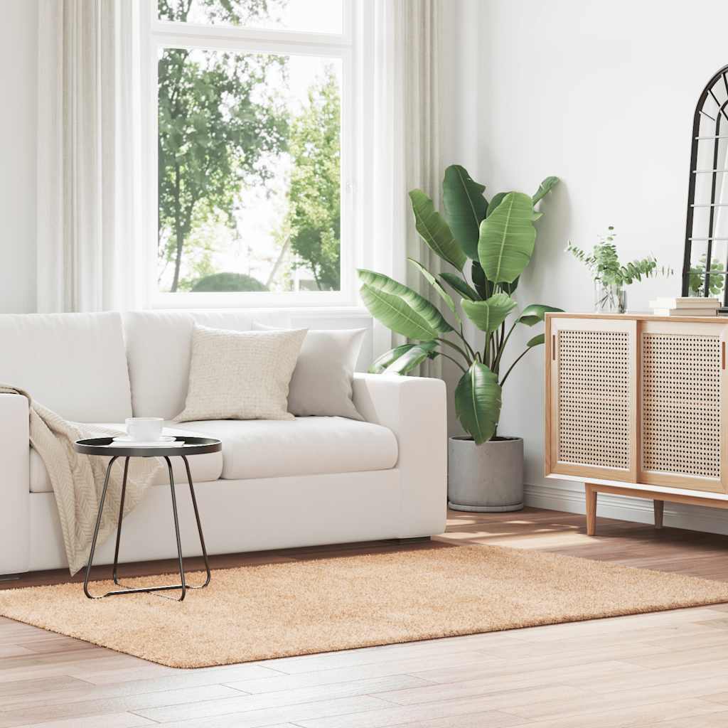 vidaXL Shaggy Rug High Pile NAVARRA Beige 130x200 cm Polyester 1