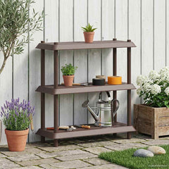 vidaXL Shelving Unit 3-Tier 100 x 40 x 96 cm PP Brown 1