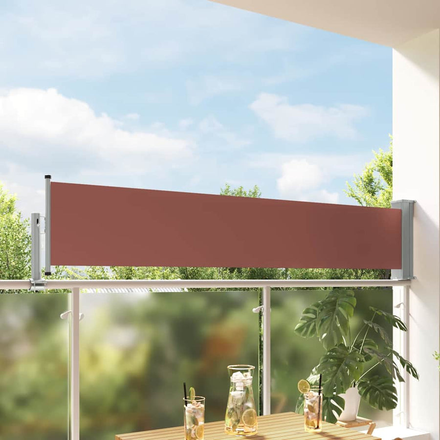 Patio Retractable Side Awning Brown
