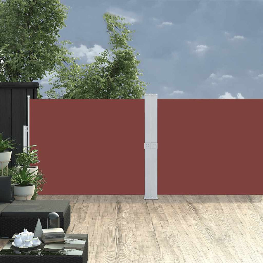 Patio Retractable Side Awning Brown
