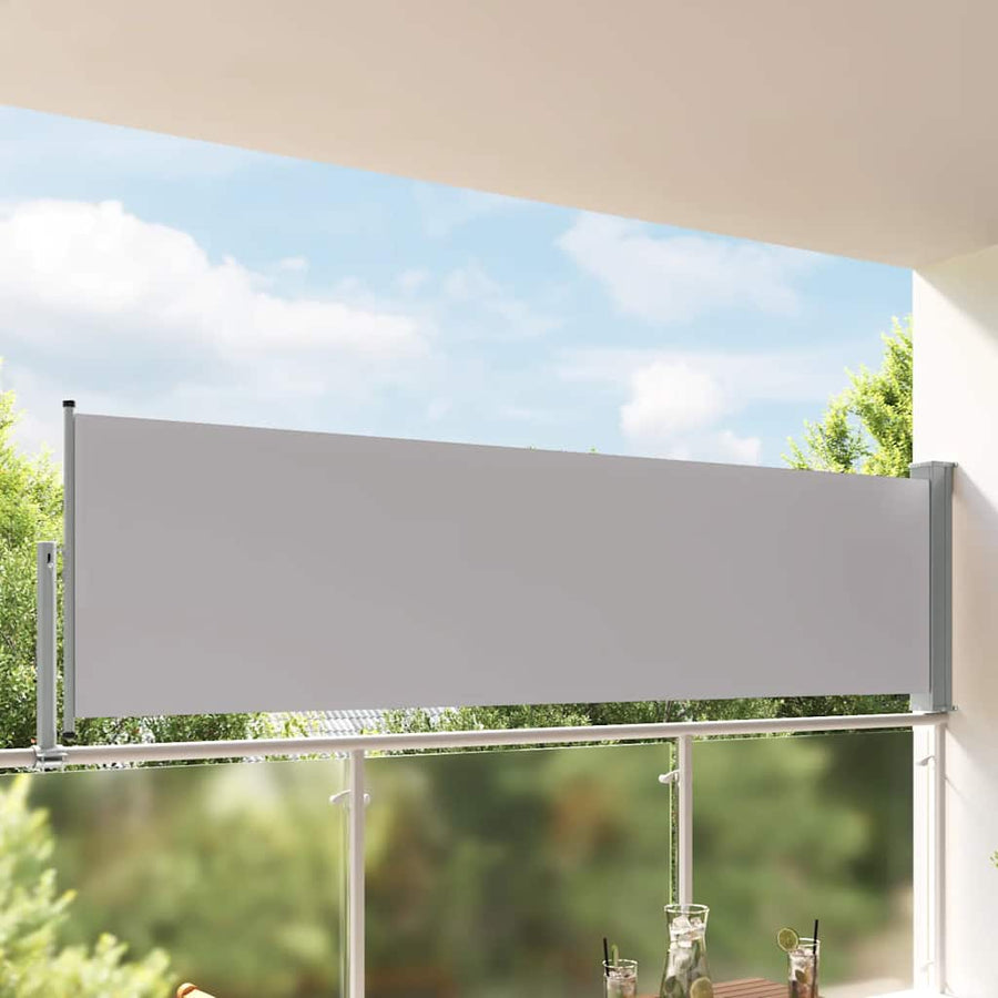 Patio Retractable Side Awning Grey