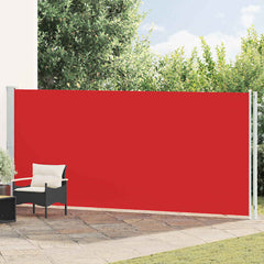 Patio Retractable Side Awning Red