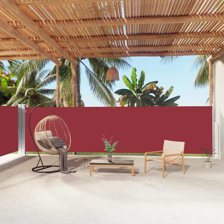 Retractable Side Awning Red