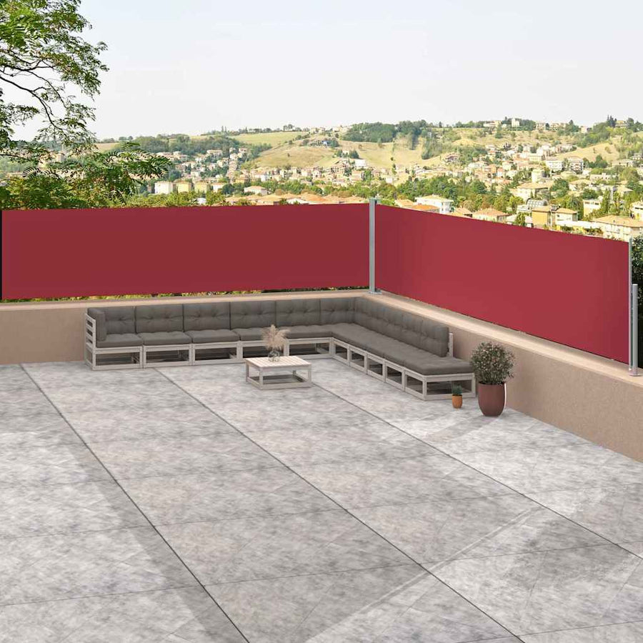 Retractable Side Awning Red