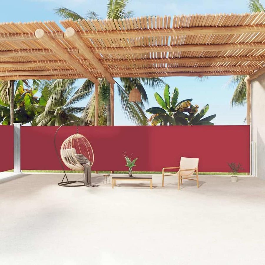 Retractable Side Awning Red