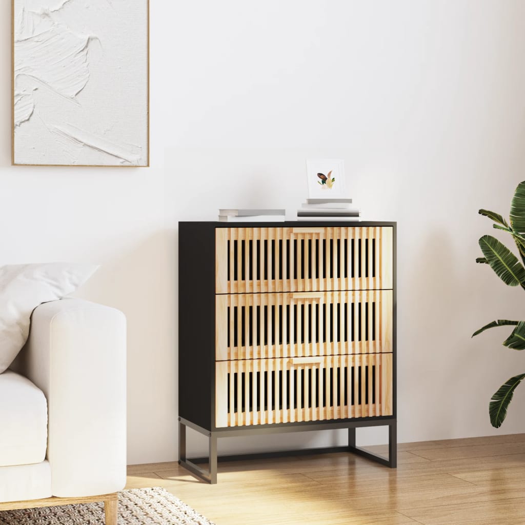 Sideboard Black Engineered Wood