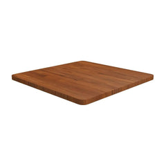 Square Table Top Dark Brown Treated Solid Wood Oak