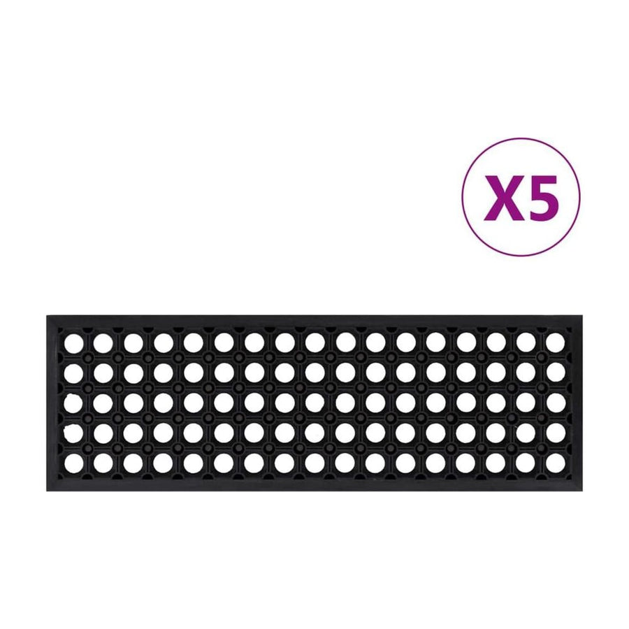vidaXL Stair Treads 5 pcs Rubber shown with a circular icon indicating the quantity included