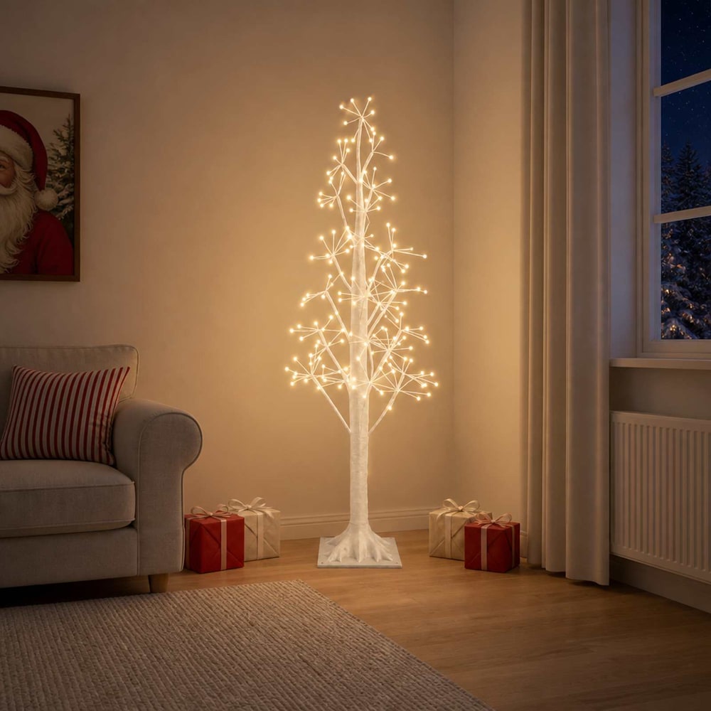 vidaXL Starburst Christmas Tree White 17 x 17 x 150 cm Plastic 1