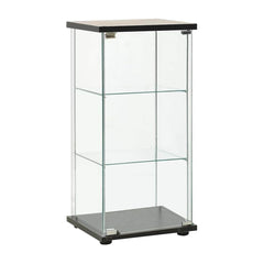 Storage Cabinet Tempered Glass Black