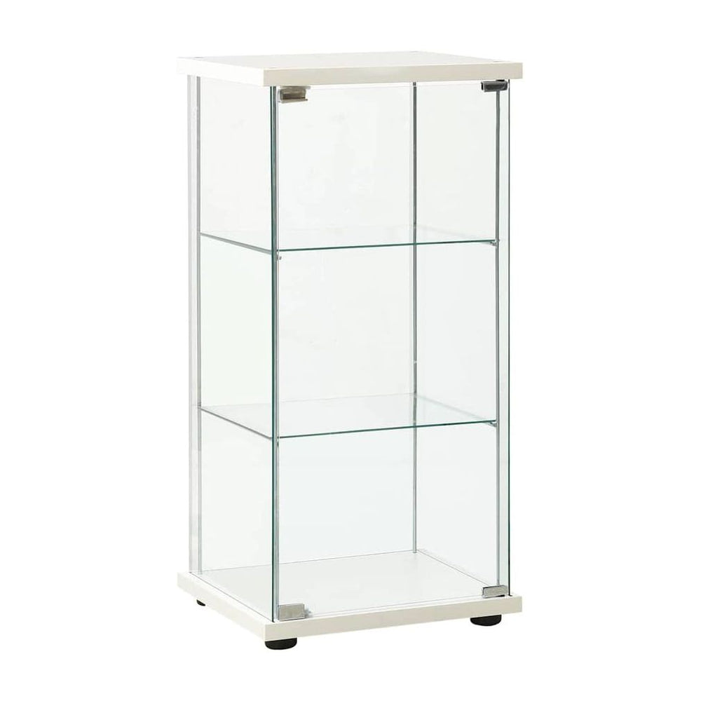 Storage Cabinet Tempered Glass White