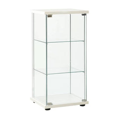 Storage Cabinet Tempered Glass White