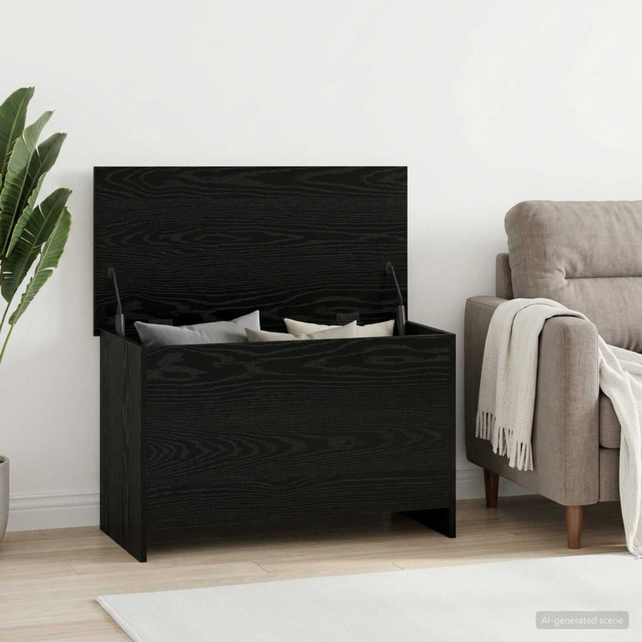 Storage Chest Black Oak Engineered Wood