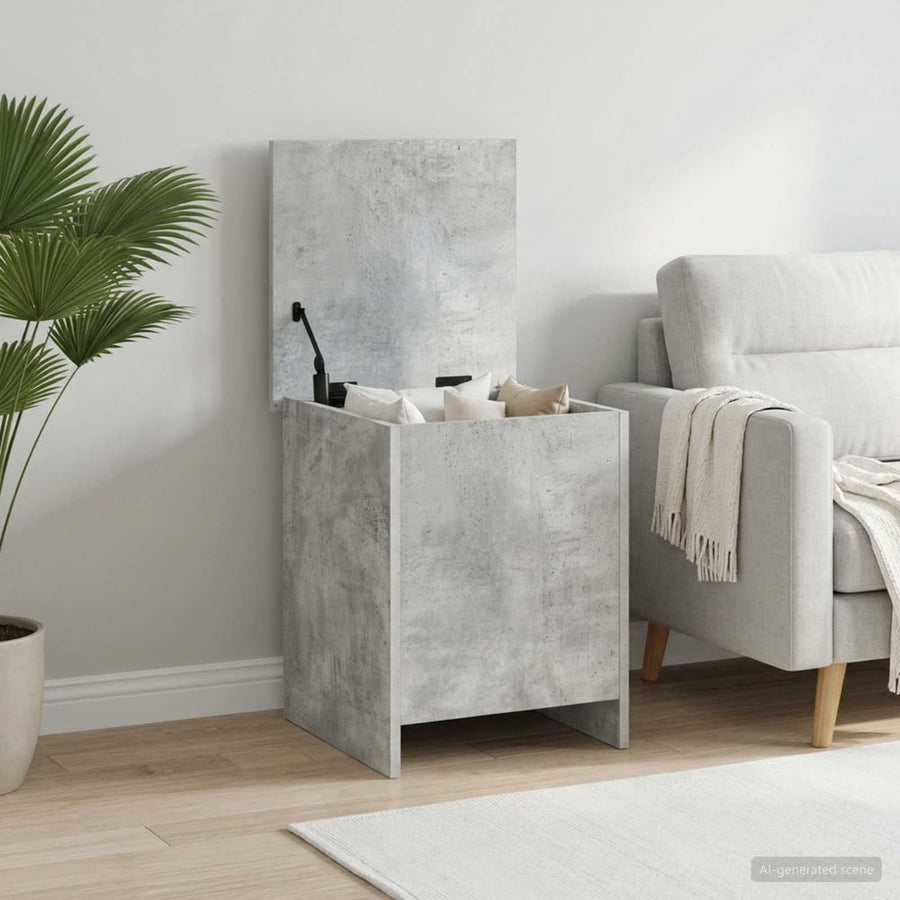 Storage Chest Concrete Grey Engineered Wood