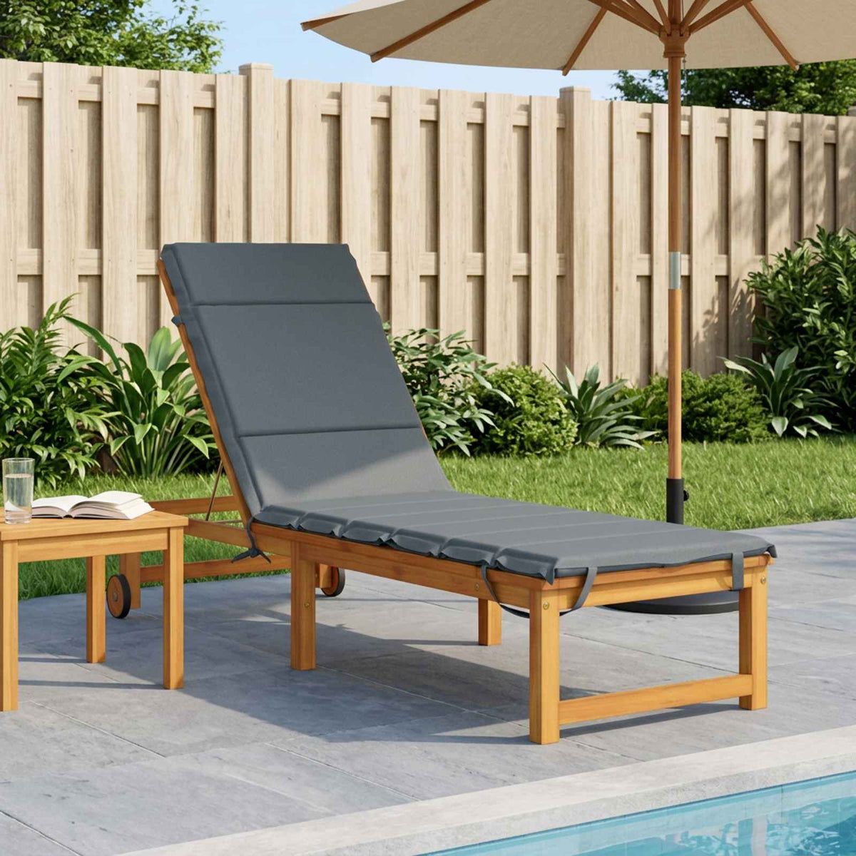 vidaXL Sunlounger Cushion GEMERT 100% Polyester Blue 200 x 50 x 3 cm 1