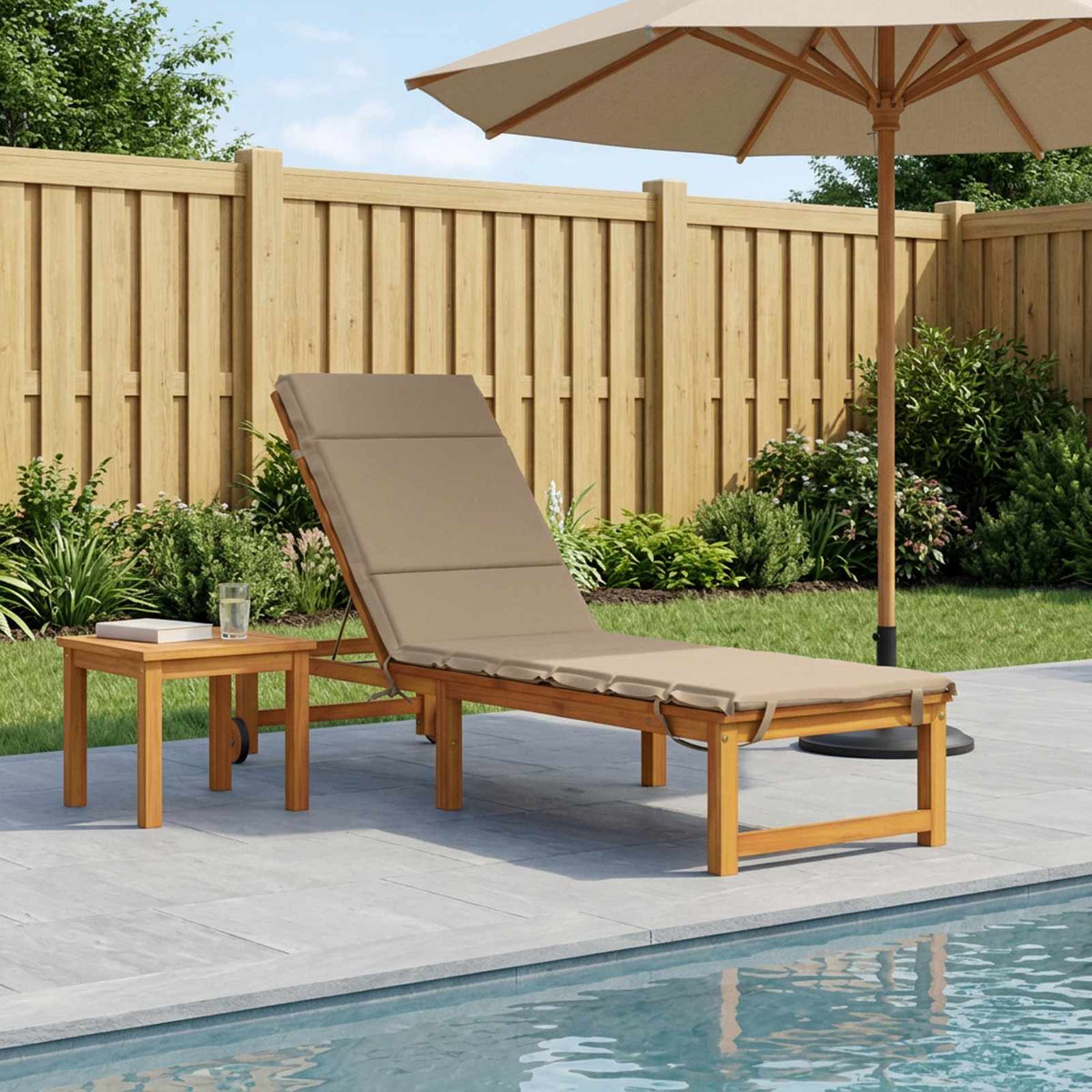 vidaXL Sunlounger Cushion GEMERT 100% Polyester Sand 200 x 50 x 3 cm 1
