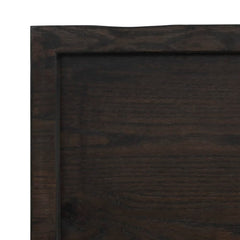Table Top Dark Brown Treated Solid Wood Oak, image 6