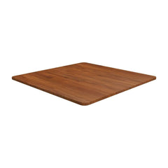 Square Table Top Dark Brown Treated Solid Wood Oak