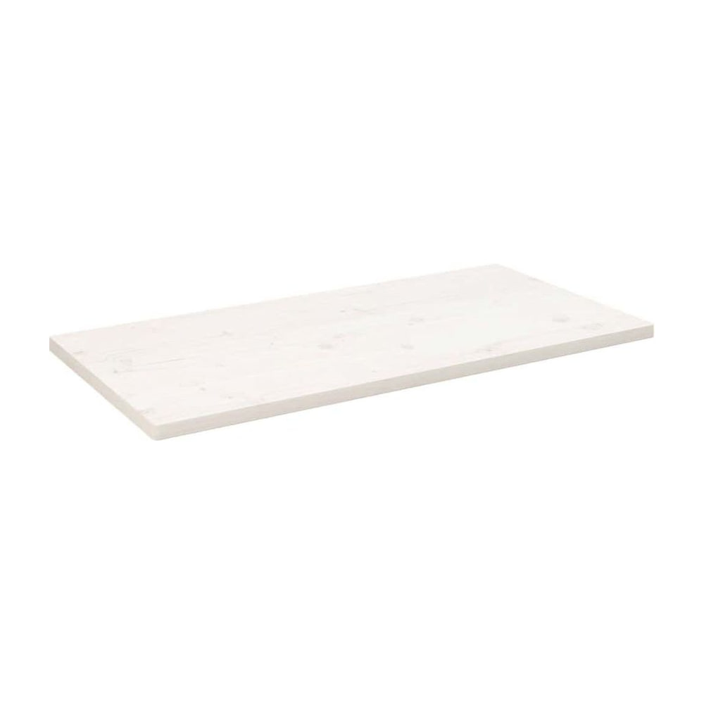 Table Top White Solid Wood Pine Rectangular