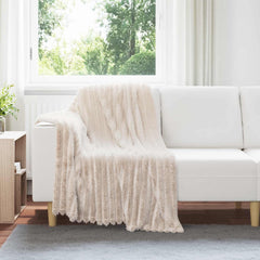 Throw Blanket Beige 0.45 kg Fleece