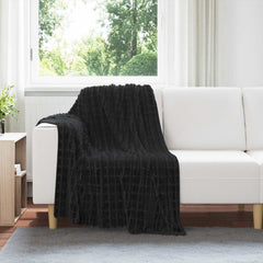 Throw Blankets 6 pcs Black 2.75 kg Fleece