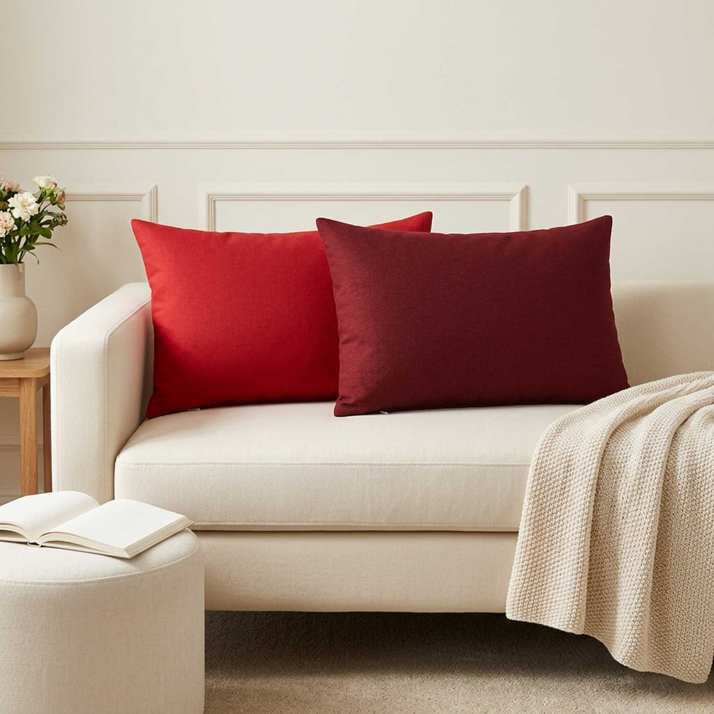 Throw Pillow HEERLEN Red Fabric